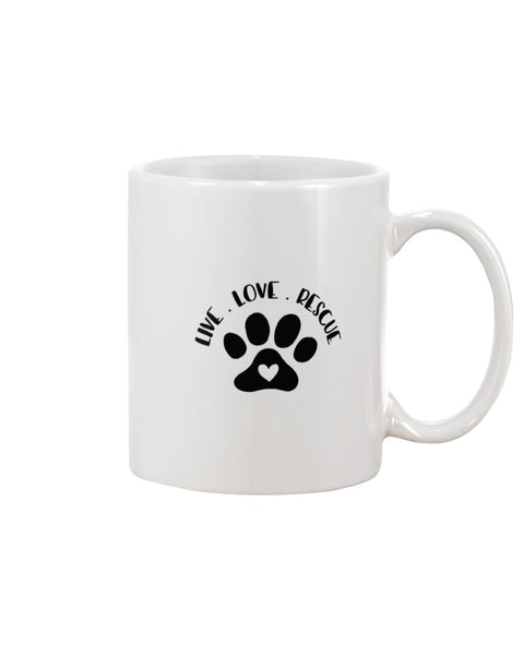 Paw print Live Love Rescue 15oz Ceramic Mug